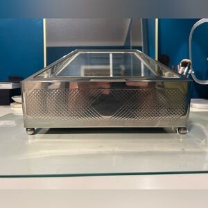 Pottery Barn Silver and Clear Jewelry Box